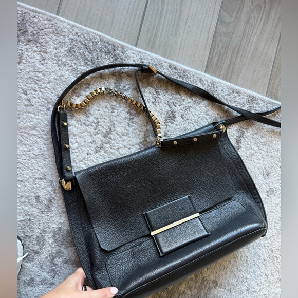 Furla Black Shoulder Bag with Gold Accents - Picture 4 of 12